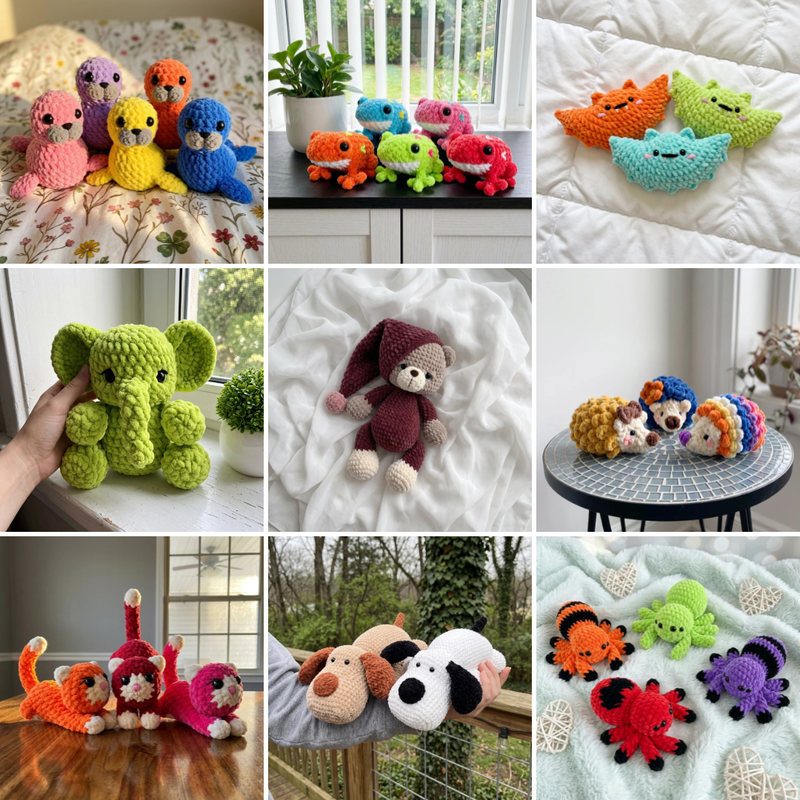 9 Best-Loved Amigurumi Patterns, One Bundle 💕 Make a Whole Plushie Family