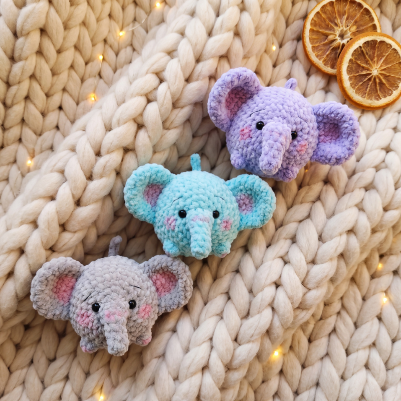 🐘 Elephant Keychain Crochet Pattern